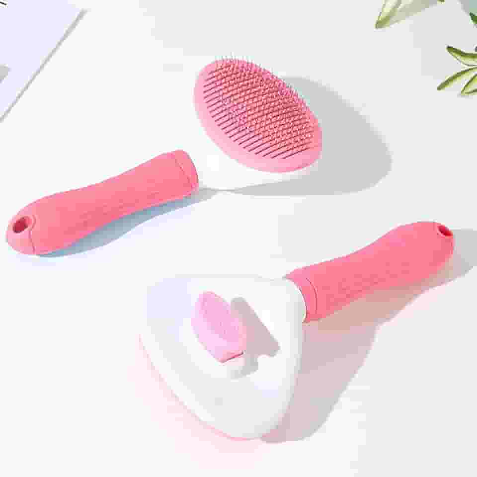 Escova de queda de pelos para cães e gatos e coelhos, pente de metal para cães e gatos – Fácil de remover pelo solto, ferramenta de massagem adequada para animais de estimação com pelo longo ou curto