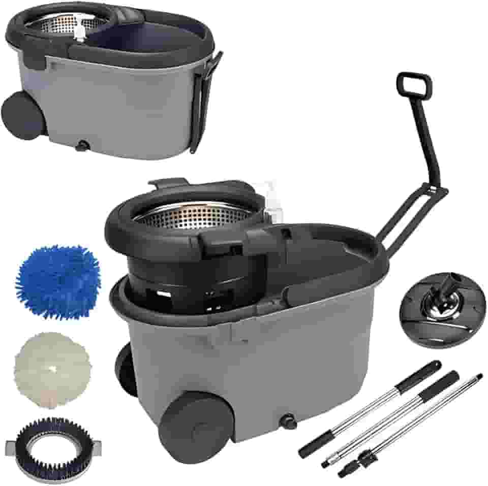 Perfect Pro Mop Giratório Aço Inox Para Todos os Pisos Centrífuga 360° com Cesto em Inox Com 16 Litros