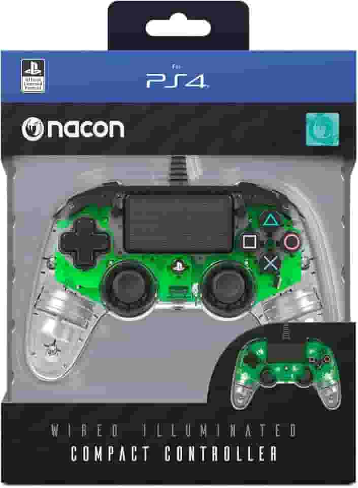 Nacon Controle com Fio Transparente - Ps4 (LED Verde) - Marca: Nacon - Conexão: USB-A - Tipo do Item: Controller de Videogame - Compatível com: PC, PlayStation 4