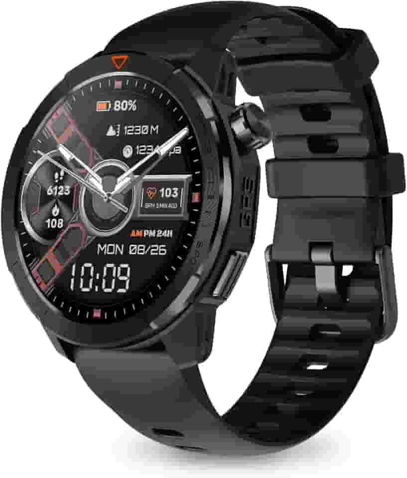 Bettdow SmartWatch, relogio smartwatch com GPS, tela AMOLED de alta definição de 1,43" Ecrã tátil, à prova d'água 3ATM, relogio smartwatch feminino e masculino, com 120+ Modos Esportivos (preto)