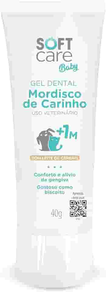 Gel Dental Mordisco De Carinho Soft Care Baby 40g - Para Filhotes de Cães e Gatos (a partir de 1 mês) Para gengiva dos pets