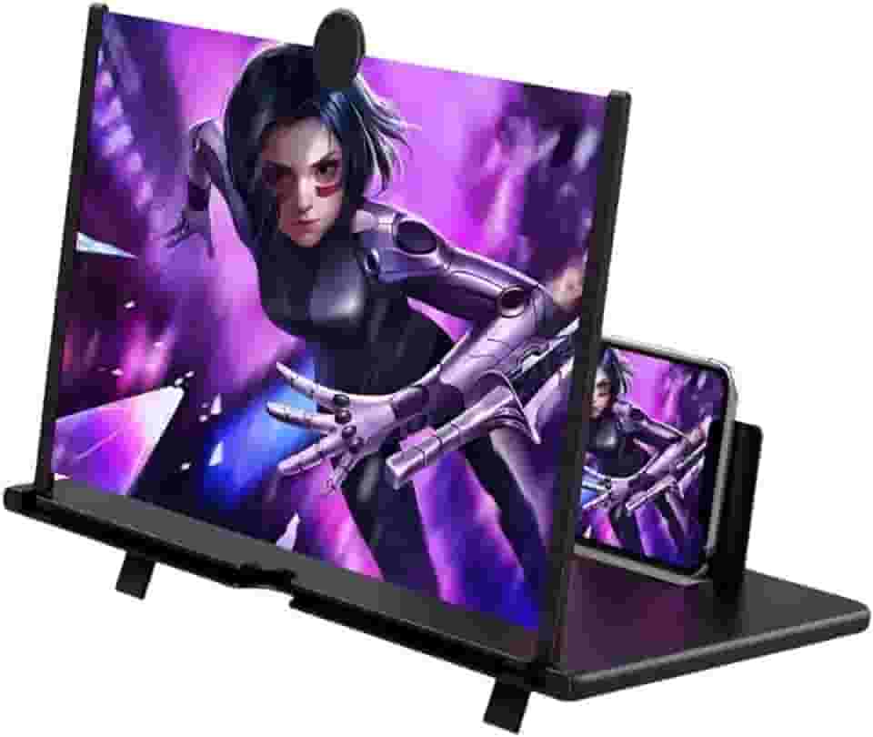 Amplificador de tela de telefone de 12 polegadas, amplificador de tela HD para smartphone 3D, suporte dobrável para telefone com ampliador de tela para filmes, vídeos, jogos,