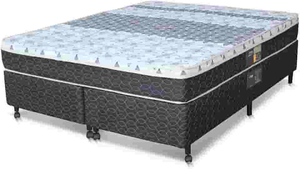 Cama Box + Colchão Castor Queen Size Molas Bonnel Class One Face 158x198x65cm