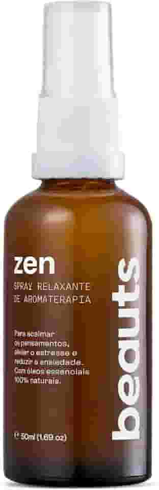 Spray de Aromaterapia Relaxante com Oleos Essenciais - Para Ansiedade, Estresse e Dormir Melhor - Blend de Óleo Essencial de Lavanda, Capim Limão, Cedro e Manjerona, 100% Natural Vegano, Beauts, 50 mL