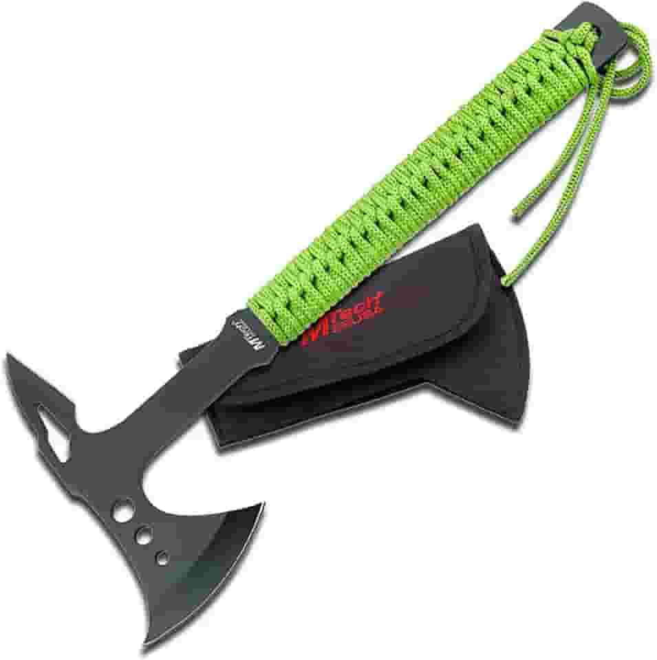 MTech USA MT-AXE8 Eixo de Acampamento, Aço Inoxidável Preto, Cabo Embrulhado, 38 cm no geral