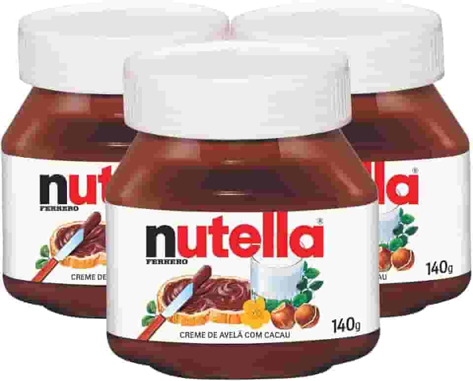 Creme de Avelã Nutella, 3 Potes de 140g