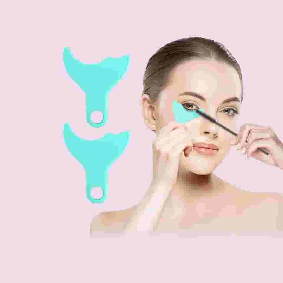 Protetor de rímel, ferramenta aplicadora de maquiagem de cílios, almofadas auxiliares de delineador, protetores de sombra reutilizáveis de silicone para maquiagem dos olhos