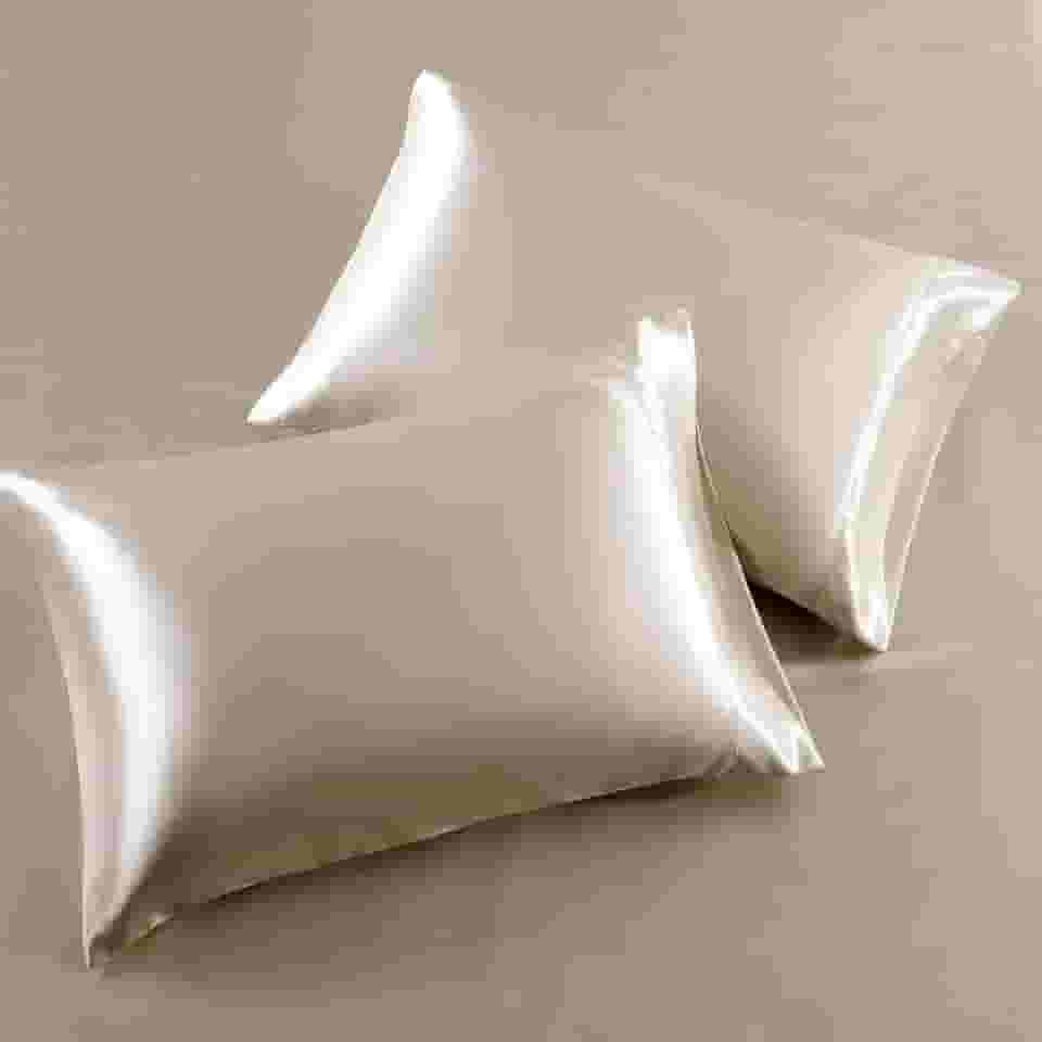 Kit 2 Fronhas De Cetim Seda Bege Anti Frizz Alto Brilho