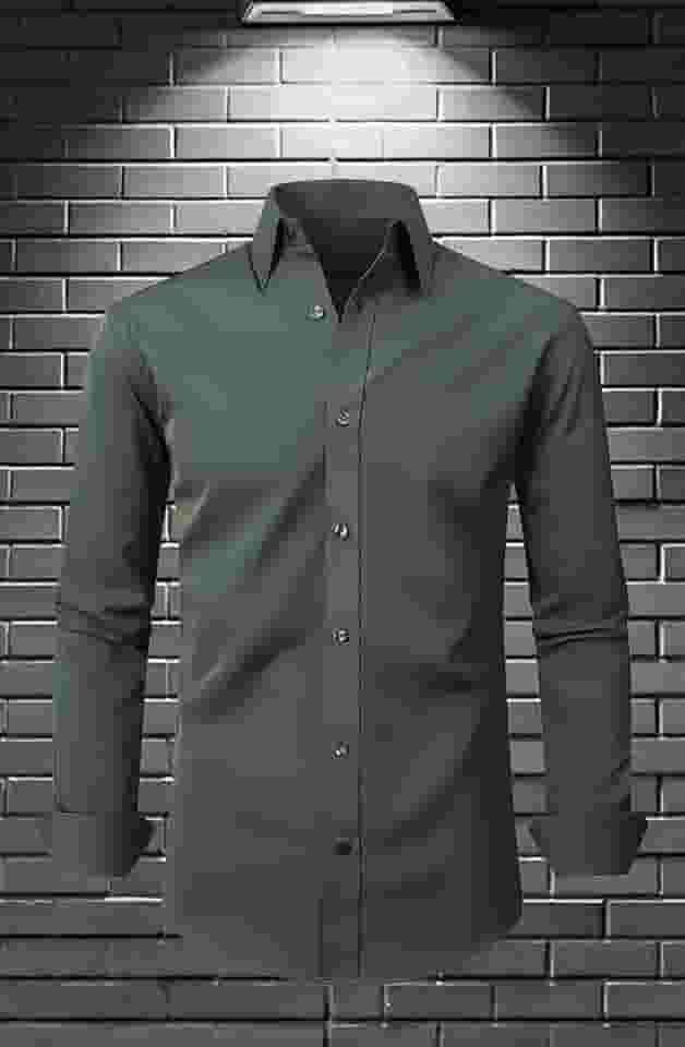 Camisas sociais masculinas de manga comprida com elástico e sem rugas, camisas formais casuais de negócios