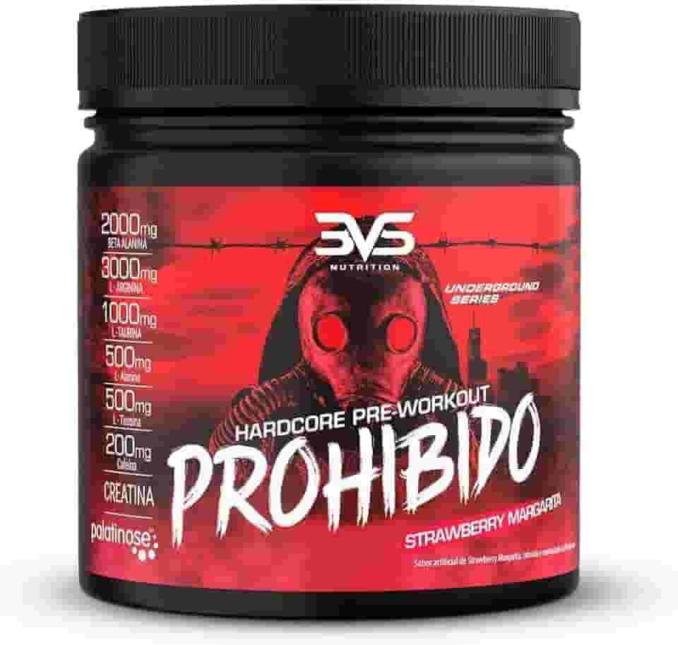 3VS Nutrition Pré Treino Prohibido 360g Sabor Morango