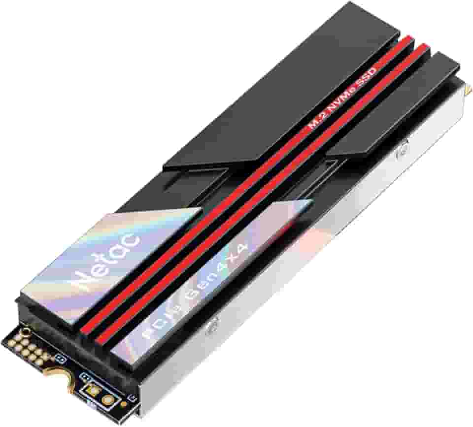 Netac SSD SSD M.2 2280 PCIe 4.0 NVMe de 2 TB interno com dissipador de calor, velocidade de cache SLC de até 7.000 MB/s Alto desempenho para PCs desktop, funciona com PS5, controle de calor fácil de
