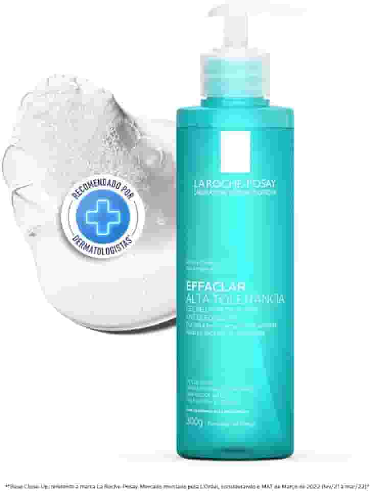 La Roche-posay Effaclar Gel Alta Tolerância. Limpeza Facial. Limpa a Pele Suavemente Reduzindo a Oleosidade e Eliminando o Brilho. Pele Oleosa e Sensível. Caprylyl Glycol, Glicerina, PCA de Zinco.