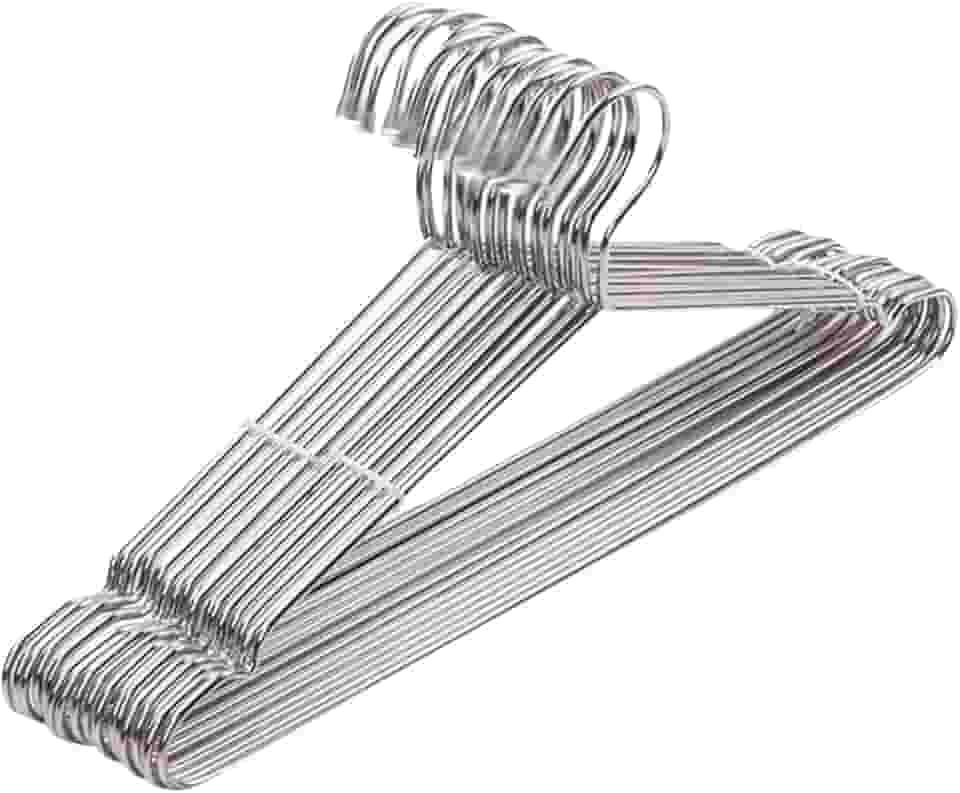 Kit 20 Cabide Metal Cromado Adulto Resistente Saia Camiseta Roupa Camisa Premium