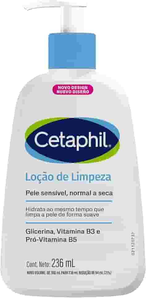 Cetaphil Loção de Limpeza 236ml | Corporal e Facial | Pele Seca e Sensível | Limpeza Suave, Hidratação 48h | Glicerina, niacinamida e pantenol (pró-vitamina B5)