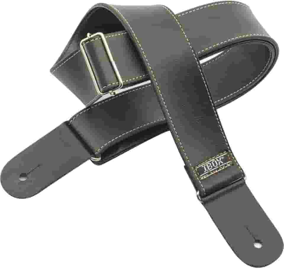 Correias P/INSTR.CORDAS C/PONTEIRAS COURO DUPLO- LINHA SUPREME (Preto bordado)