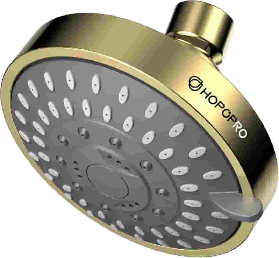 Chuveiro de alta pressão de 5 funções, chuveiro HOPOPRO de alto fluxo, The Washington Post, NBC News recomendado, chuveiro fixo de 10 cm para baixa pressão