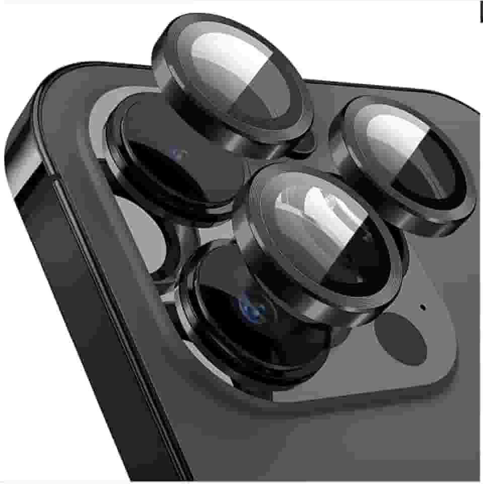 Kit Película Lente De Câmera Compatível Com iphone 11 12 13 14 15 16 Pro Max Liso Preto iphone 16