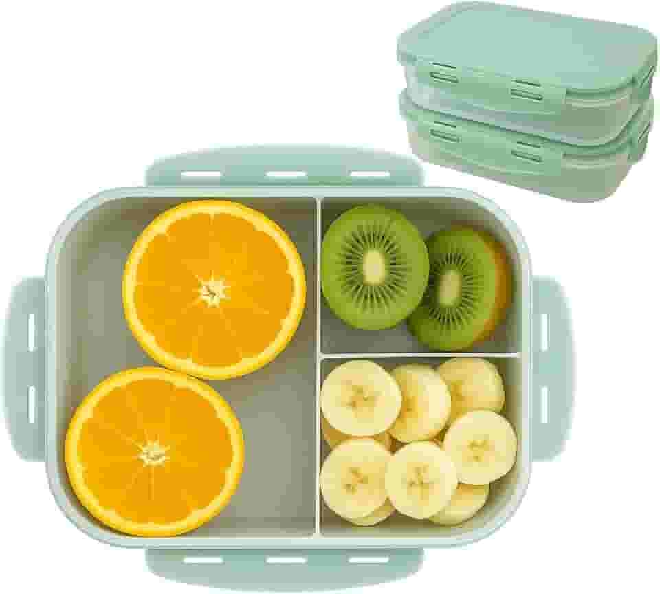 Pote Marmita Hermetico Com Divisorias Microondas Freezer 1 Litro Resistente