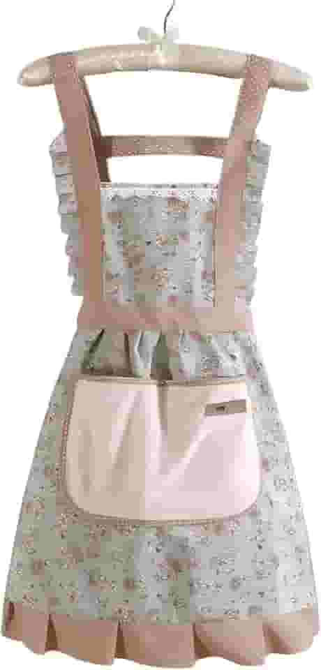 Avental De Princesa Em Renda Floral Com Um Bolso Para Toalhas De Mão À Prova D'água E Resistente Ao Oleo
