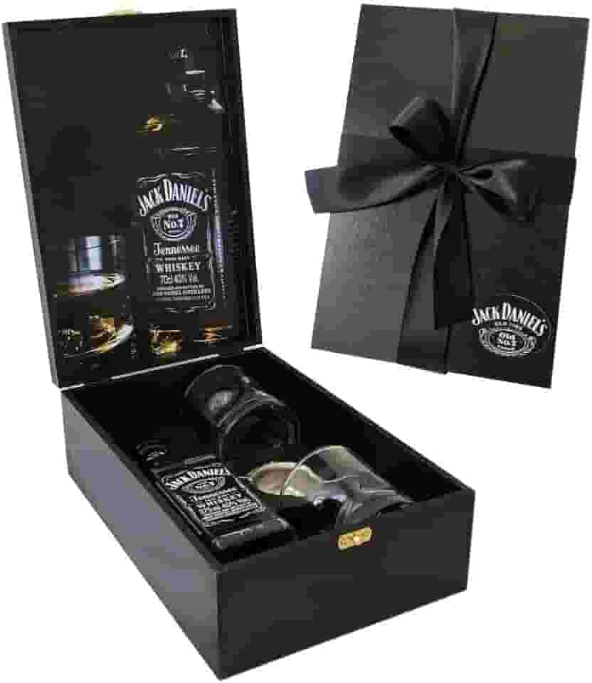 Box Presente Whisky 375ml com 2 Copos e Dosador – Kit Masculino Elegante para Natal, Dia dos Pais, Namorados, Aniversários e Corporativo