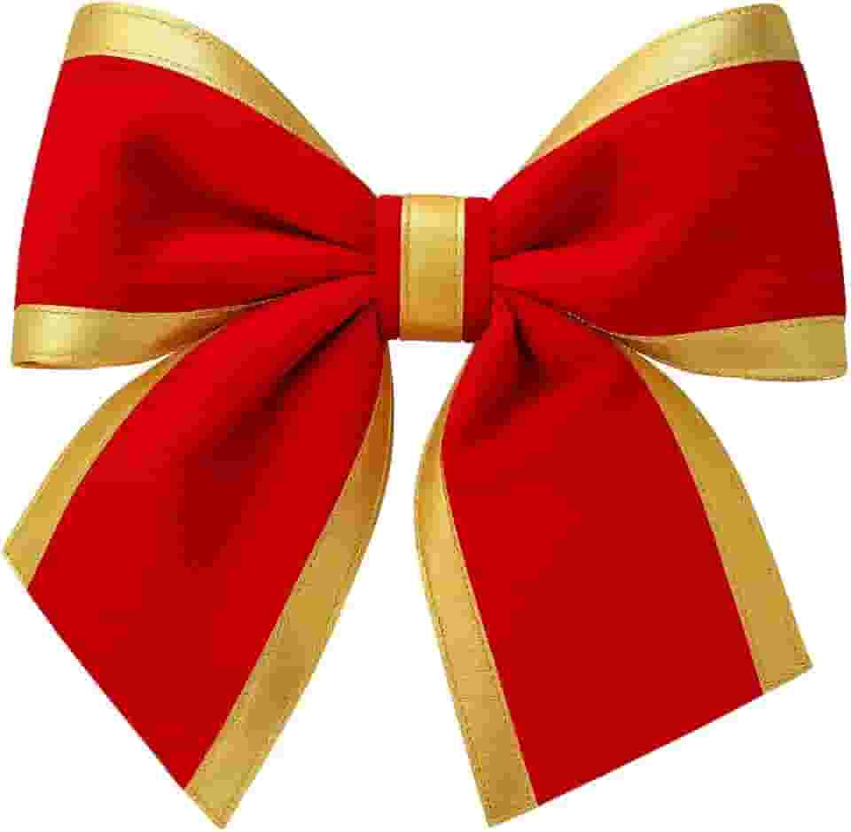 Laço Natalino Vermelho e Dourado 25x23 cm – Enfeite Clássico de Natal para Árvore, Guirlanda, Porta, Presente ou Carro, Decoração Elegante e Sofisticada Veludo
