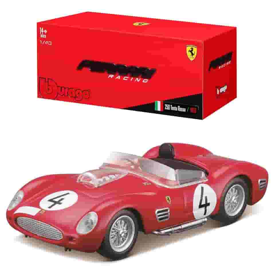 Burago MINIATURA 1/43 1959 FERRARI 250 TESTA ROSSA RACING, Vermelho