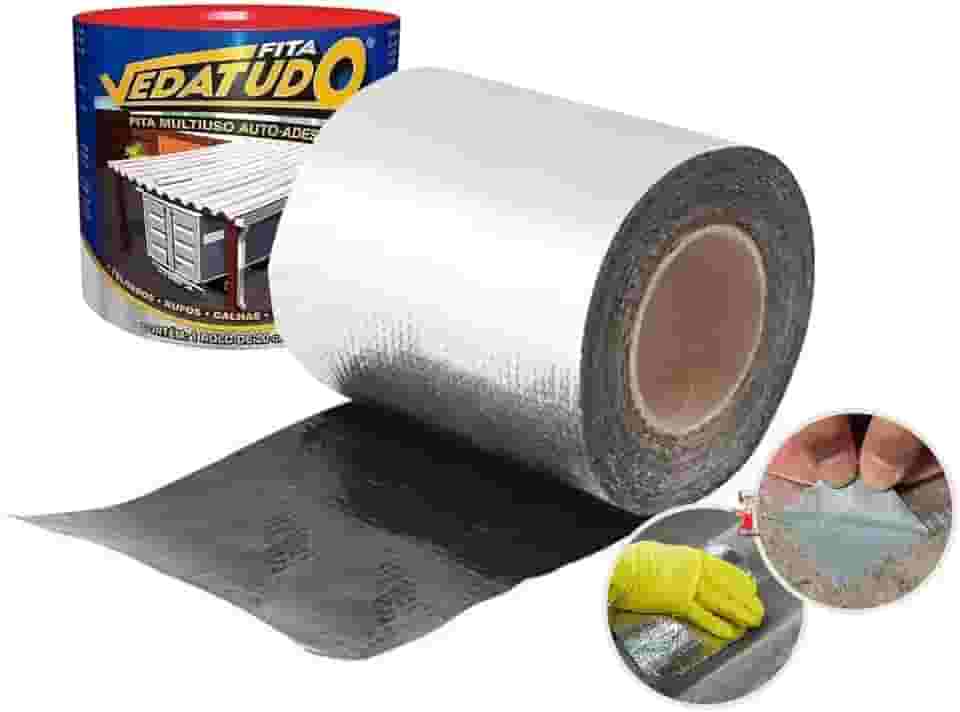 Fita Impermeabilizante VedaTudo Alumínio 30cm Rolo 10 Metros