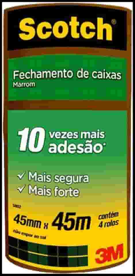 Scotch, 3M, Fita de Empacotamento, Marrom, 45mm X 45m, 4 unidades