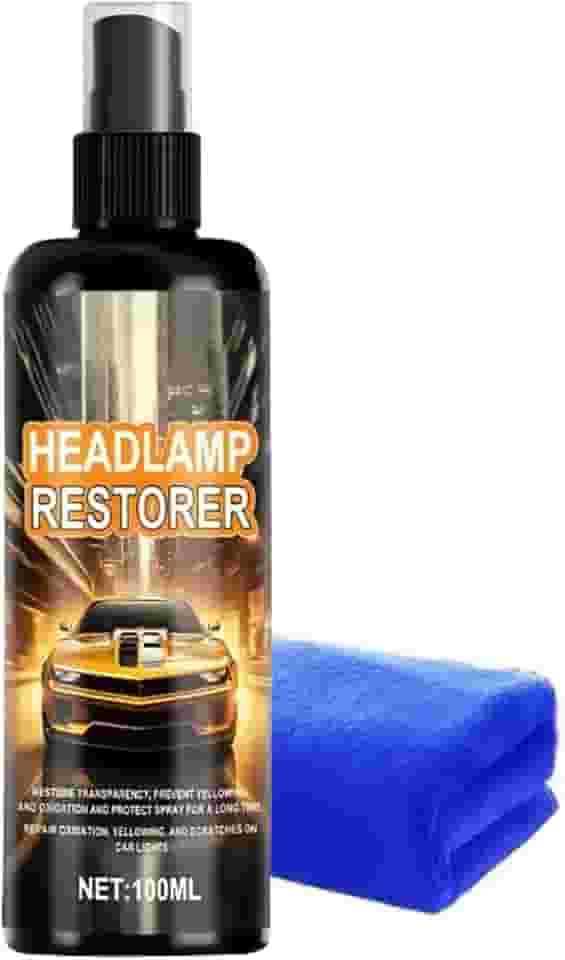 de farol, spray de revestimento com toalha | Agente de limpeza de farol de de 100 ml - para caminhão, veículo, sedã, SUV, janela de vidro, lanternas traseiras, para-brisas, mecânicos