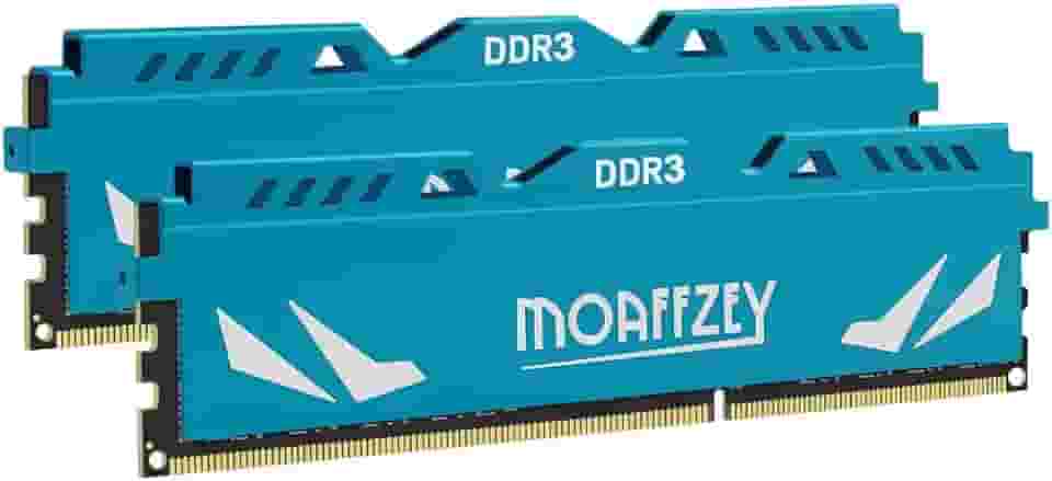 Memória de computador desktop 16GB (2x8GB) DDR3 RAM 1600MHz PC3-12800 CL11, 240 pinos 1,5V 2Rx8 Dual Rank Non-ECC Unbuffered PC computador RAM Stick Upgrade - Azul