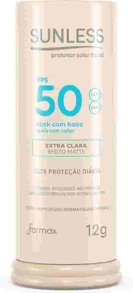 Sunless Protetor Stick Com Base Extra Clara Fps50 Sunless 12G