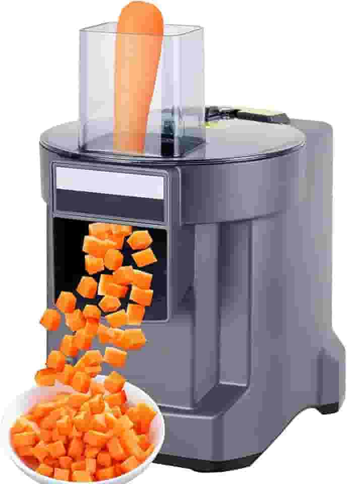 Cortador de vegetais elétrico 3 em 1, fatiador e cortador de cubos, processador de alimentos multifuncional, cortador de vegetais comercial com 3 lâminas de aço inoxidável, cortar cebolas, batatas