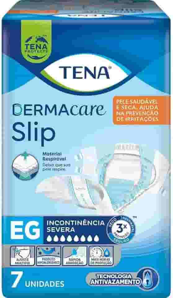 Tena Slip Dermacare, Fralda Geriátrica para Incontinência Urinária, EG -7 unidades