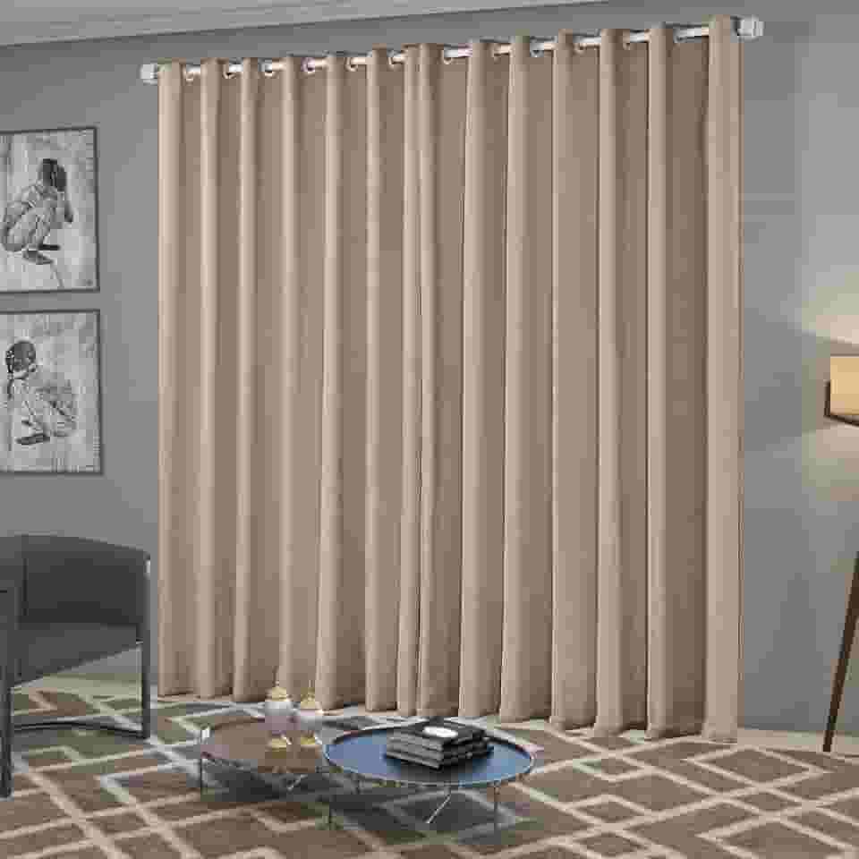 Cortina Blackout/Blecaute Quarto/Sala em Tecido 2,70m x 2,30m Ilhós Cromado Solaris - Avela