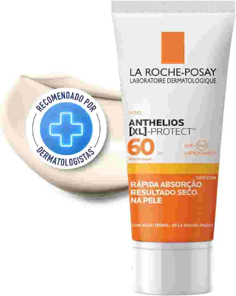 La Roche-Posay Protetor Solar Facial FPS 60 Gel Creme Oil-Free com Ação Hidratante e Antioxidante UVA/UVB para Peles Oleosas Sem Cor, Anthelios XL Protect 40g