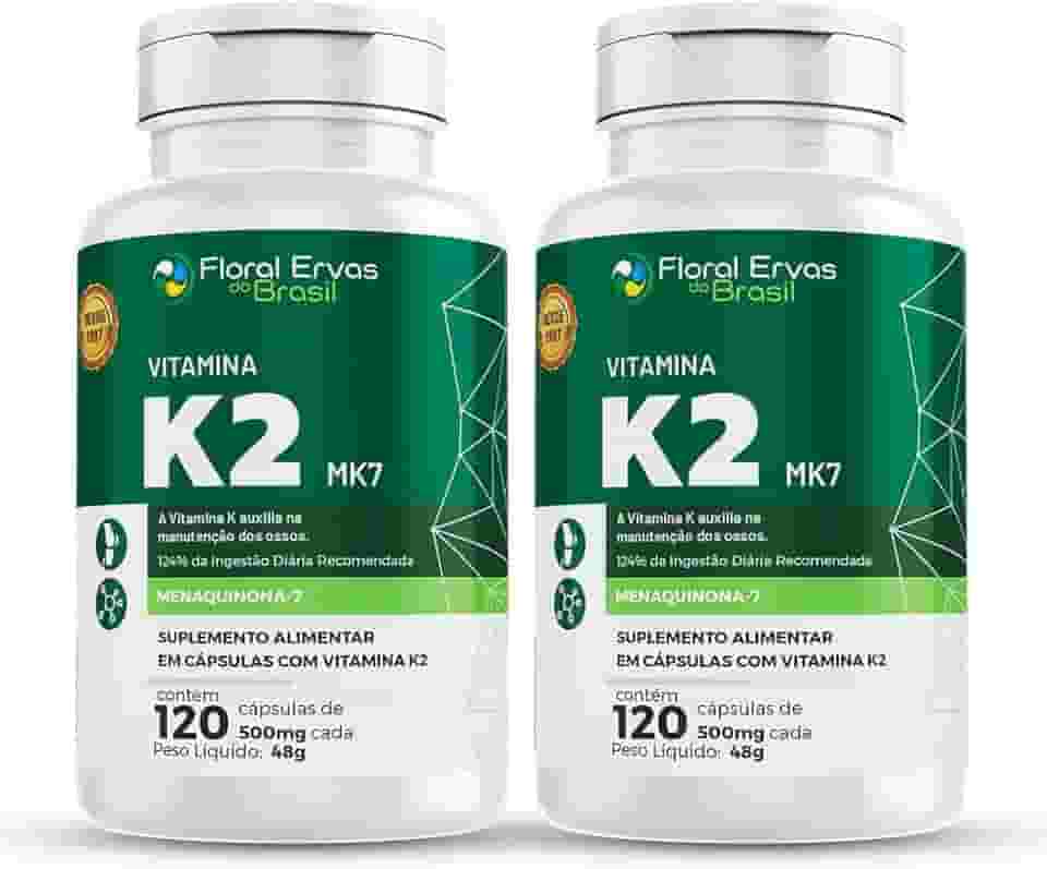 Vitamina K2 Mk7 350mg 2x 120 Cápsulas Menaquinona-7