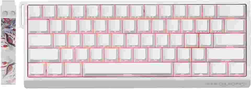 MADLIONS MAD 60 HE RGB 60% Teclado mecânico para jogos Rapid Trigger 60% com fio, atuação ajustável, interruptor magnético de efeito Hall, taxa de polling de 8K Hz, RGB, para PC/Mac, Branco