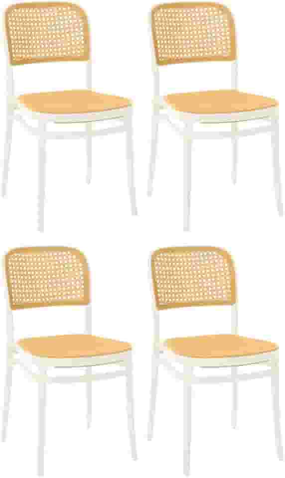 Kit 4 Cadeiras de Jantar Roma para Sala e Cozinha - Branco