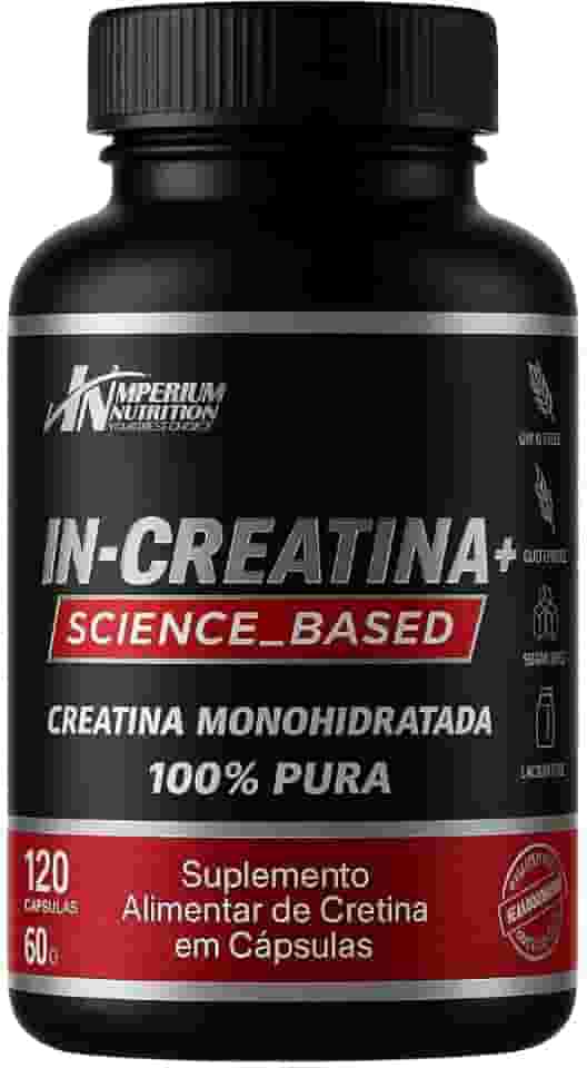 CREATINA 120 CÁPSULAS MONOHIDRATADA - IN-CREATINA+ EM CÁPSULAS DA IMPERIUM NUTRITION PARA HOMENS E MULHERES
