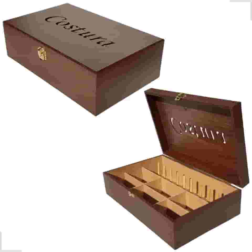 Caixa De Costura Organizadora Porta Carretel Linhas Decor