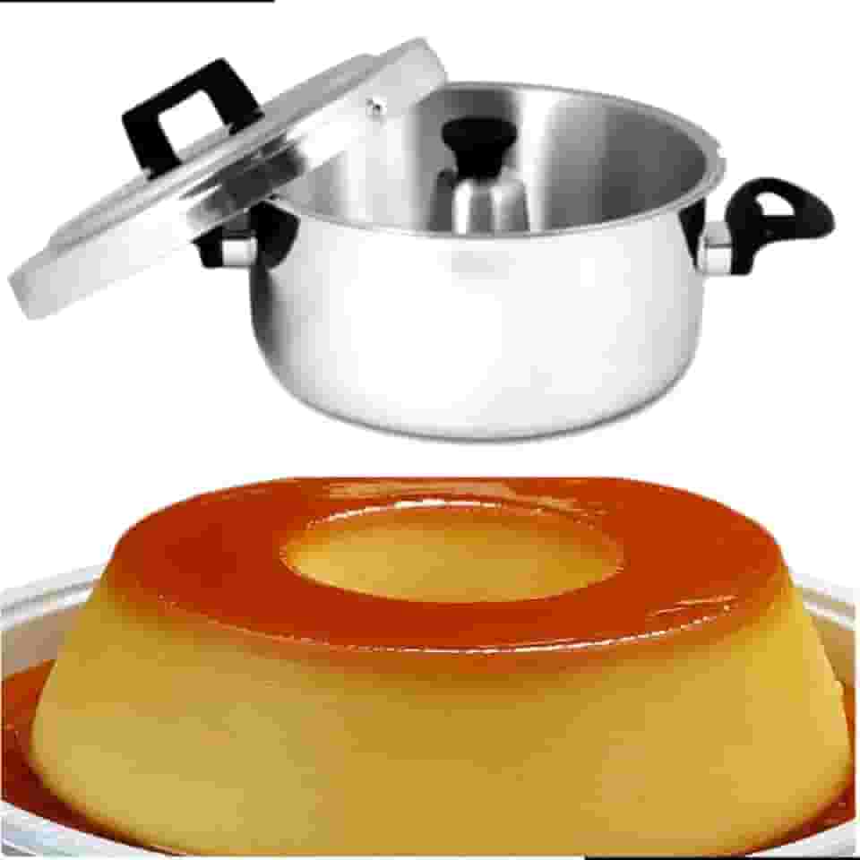 Panela de pudim multi uso meia pressão banho maria (polida)