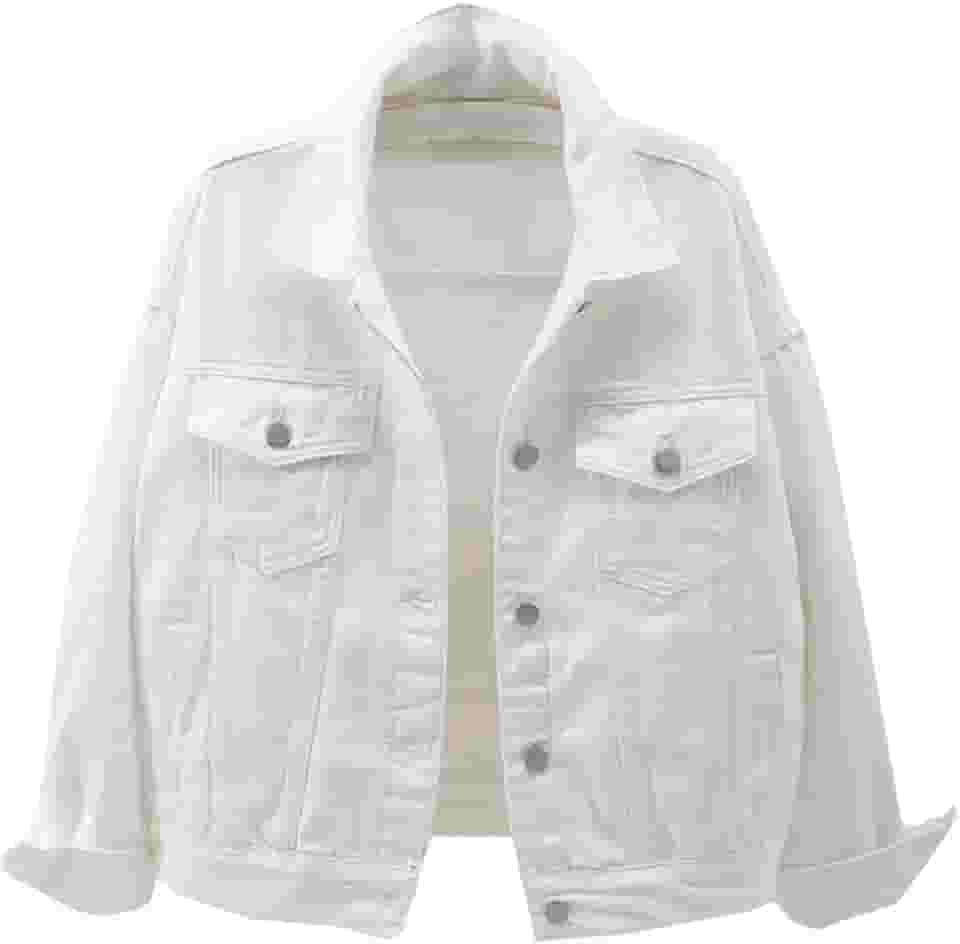 Jaqueta Jeans Feminina Boyfriend Manga Longa Solta Moda Casaco de Transição Primavera Outono com Botão