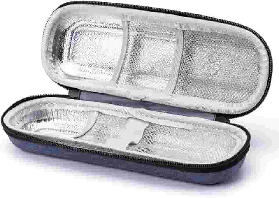 Estojo de viagem para caneta térmica de insulina com bolsas de gelo aprovadas, bolsa térmica de medicamentos para diabéticos para canetas de insulina e armazenamento de suprimentos para diabéticos