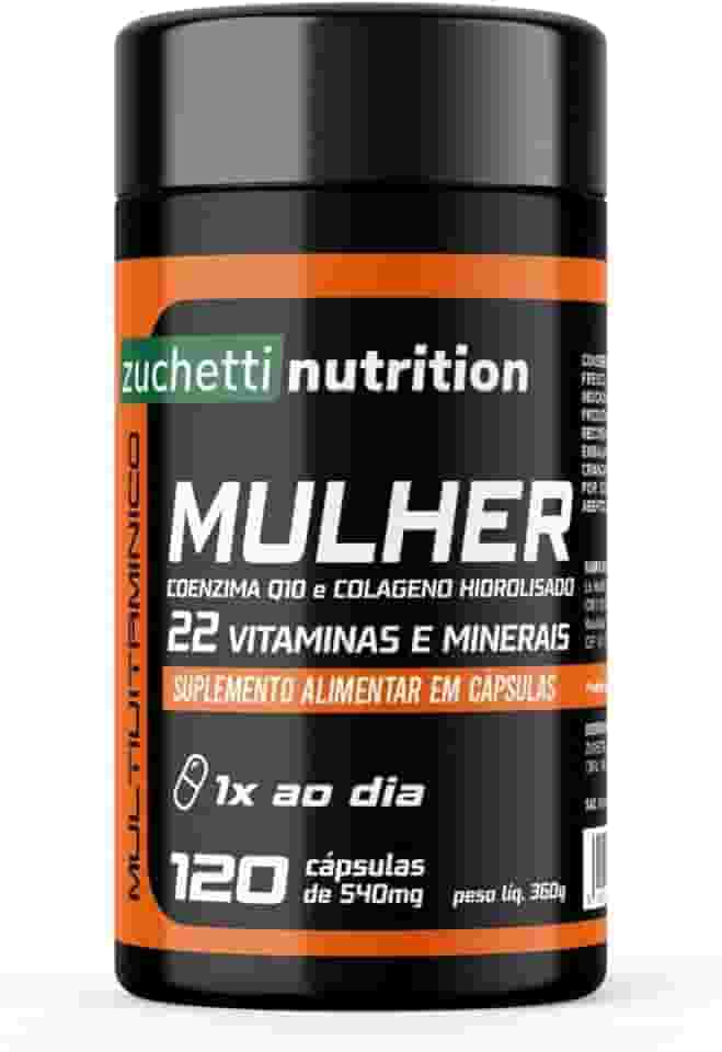 Multivitaminico Mulher 120 cápsulas polivitaminico Zuchetti nutrition vitamina az mulher