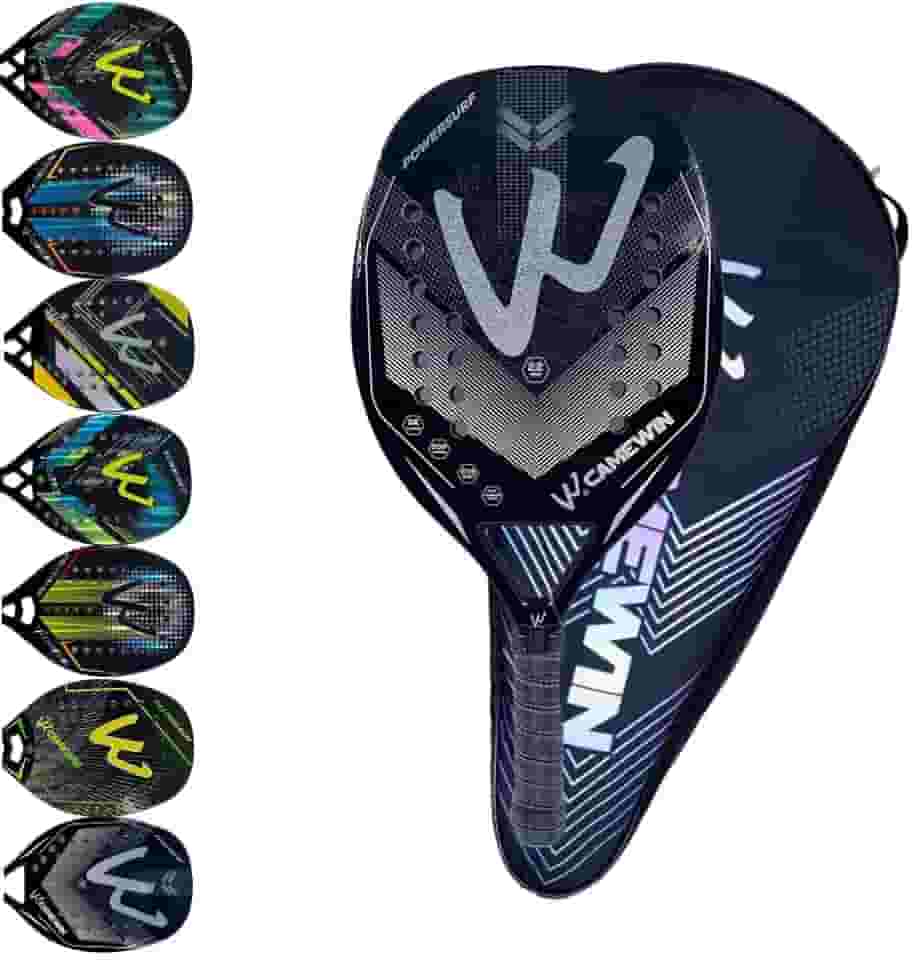 Raquete Beach Tennis Carbono 3K Profissional Com Capa Protetora Leve e Equilibrada