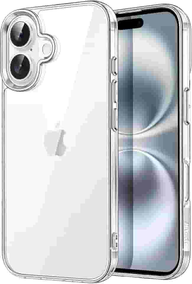 JETech Capa para iPhone 16 6,1 Polegadas, Case Protetora de Telefone à Prova de Choque, Anti-Amarelecimento, Capinha Parte Traseira Transparente Anti-Riscos (Claro)
