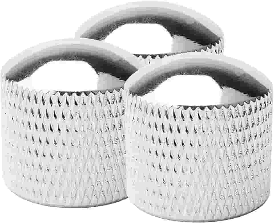 Kit C/ 03 Knob Pressão Metal Cromado Para Guitarra Baixo