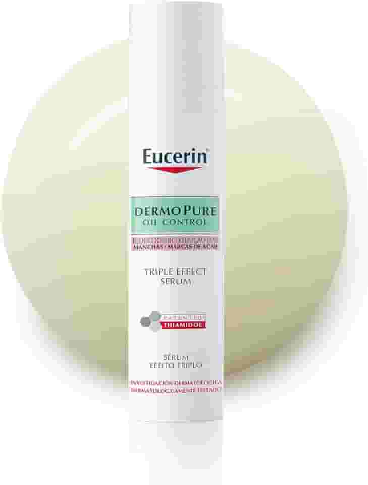 EUCERIN Sérum Facial Antiacne Dermo Pure Efeito Triplo 40ml, Antioleosidade, Antimanchas, Thiamidol, Peles Oleosas
