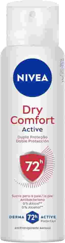 NIVEA Desodorante Antitranspirante Aerossol Dry Comfort 150ml - Proteção prolongada de 72h, dupla proteção com ativos antitranspirantes, sensação de axilas secas e frescas