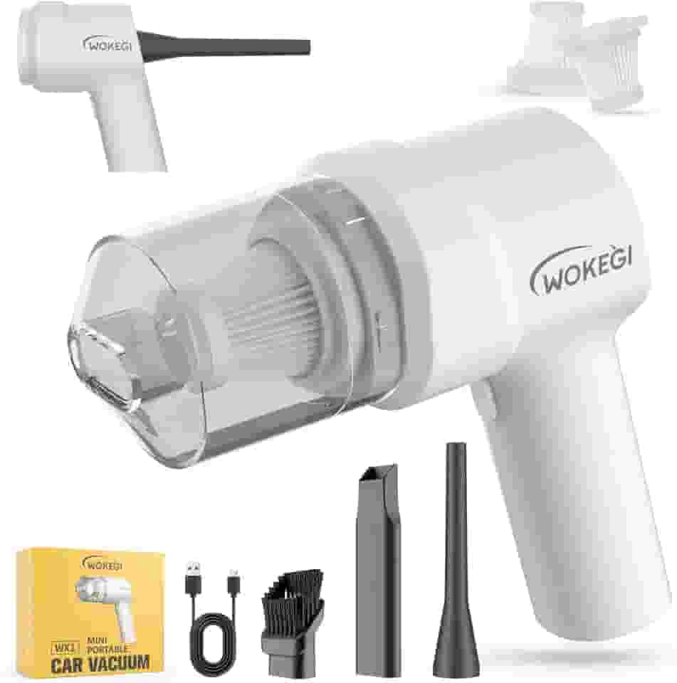 Mini aspirador de carro portátil, aspirador portátil sem fio 10000PA com bateria de 2000 mAh, aspirador de pó pequeno 3 em 1 e espanador de ar com carregamento tipo C, compacto e leve para carro, casa